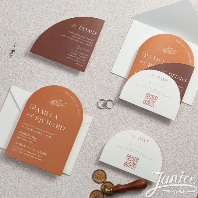 Faire-part triptique Terracotta