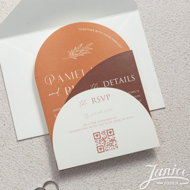 Faire-part triptique Terracotta