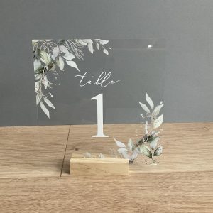 Numéros / noms de table en plexi pour décoration de table mariage